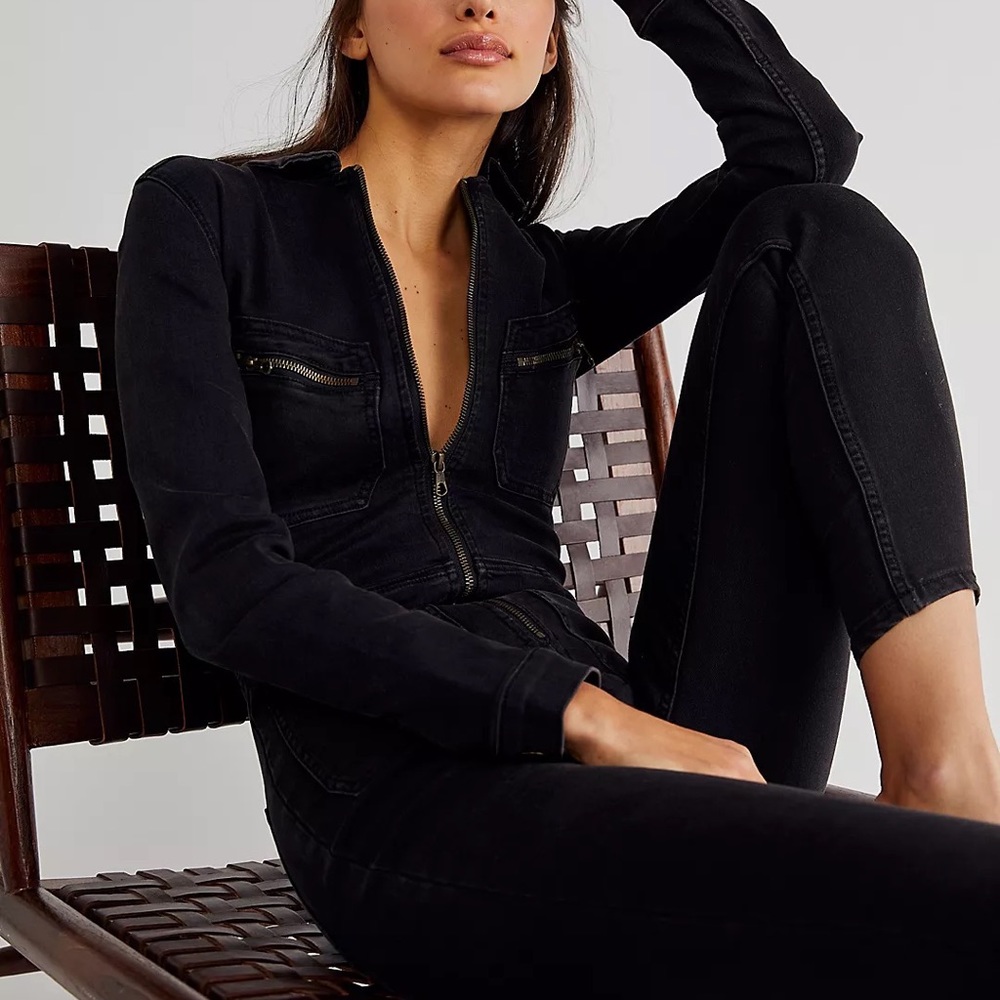 Free People Lennox Black Jumpsuit